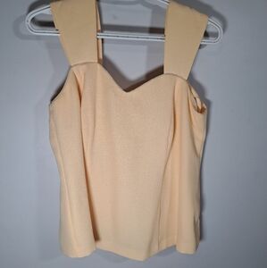 Pale Yellow Top Featuring Pearl Neckline Large